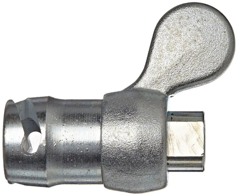 Side view of a Pin Type Coupler With Wing Nut For No Fuss Quick Connect Leakproof Connections In Hose And Pneumatic Systems 1/8 Inch Female NPT Silver