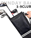 Ultra Lightweight Golf Carry Bag For Travel And Weekend Rounds Fits 3 To 9 Clubs Foldable Sunday Style Bag With Padded Shoulder Strap Compact Black Design For Easy Trunk Storage And Quick Access