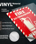 Fire Extinguisher Inside Sticker 4x6 Inch Reflective High Visibility Engineer Grade Vinyl Safety Label with adhesive coating