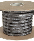 Palmetto 1389 series 100% GFO PTFE braided packing seal, graphite, dull black, 1/4 in square, 5 ft spool