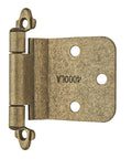 Burnished Brass Face Frame Cabinet Hinge Set With Variable Overlay And Reverse Bevel 30 Degree Self Closing Beefy Heavy Duty Steel 2 Pack For Cabinet Doors Easy Install displayed on a white background.