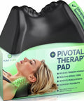 Suboccipital Release Tool For Pivotal Therapy And TMJ Device displayed on packaging with woman using it for neck relief.