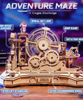 3D Wooden Puzzle Gear Ball Challenge for Adults DIY Marble Run Pinball Machine Model Kit With Six Mechanisms Five Tier Tracks And Real Time Path Adjustments For Thrill Seeking Brain Teasers, wood maze with spiral wheel