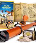 Pirate Adventure Activity Kit For Kids Hands On Treasure Digging Craft A Pirate Hat And Map With Spyglass Compass Telescope And Real Treasure Replicas Includes Doubloon And Pyrite STEM Toys