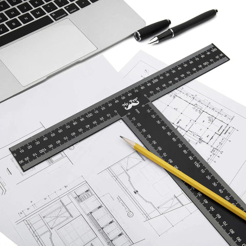 Top Notch Durable Carbon Steel T Square Ruler 45 CM Pro Drafting Tool for Architects, Engineers and Artists Double Sided with Inches and Centimeters