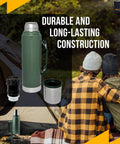 Replacement Cap And Lid For Classic Insulated Wide Mouth Flasks, Fits Thermal Stopper, BPA-Free, displayed with camping scene