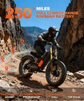 Heavy Duty 5600W Dual Motor Electric Bike For Adults 60V 80Ah Long Range Battery Up To 250 Miles riding on rocky trail