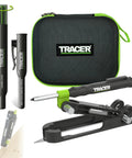 Heavy Duty Woodworking Scribe Tool Set With Deep Hole Marking Pen And Replacement Leads, includes two pens in a carry case.