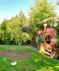 Galvanized Raised Garden Bed Kit With Two Tomato Cages Gloves Trellis Netting Plant Labels And Ties Brown 8x4x1ft Metal Planter outdoors