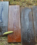 Two Piece Concrete Mold Set With Realistic Old Wood Look For Garden Stepping Stones Patio Pavers And Walkways on grass