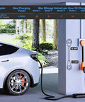 30A To 50A EV Charger Adapter Cord With Heavy Duty 10 Gauge Copper Wire NEMA 10-30P To 14-50R in use with electric car