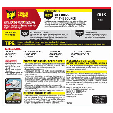 Pro Grade Indoor Ant Colony Buster Bait Stations For Households That Straight Up Wipe Out Worker Ants And Queen dependable gel formula instructions on packaging.