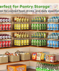 360 Degree Rotating Lazy Susan Can Organizer For Pantry Storage, Holds Twenty Six Cans, Black Smooth Spin Kitchen Rack, Straight Up Solid Design That Keeps Your Snacks Tight And Easy To Grab Whenever You Need Them in a well-organized pantry.