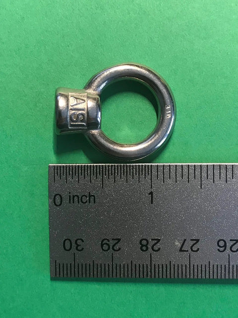 Four Pack Marine Grade Stainless Steel Lifting Eye Nuts One Quarter Inch UNC AISI 316 Corrosion Resistant Heavy Duty Eyebolts