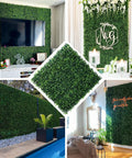 Boxwood Hedge Panel Pack 24 Count 20 By 20 Inches Artificial Grass Wall Backdrop for indoor and outdoor decor