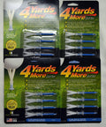 Blue 3 1/4 Inch Go-To Golf Tees Pack Of 4 Four Packs Of 4 Tees Each, 16 Tees Total, shown in retail packaging