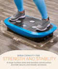 Person standing on Rumblex Plus 4D Vibration Plate Exercise Machine With Whole Body Vibration, Multi Motor Oscillation And Pulsation.