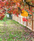2 Pieces Outdoor Butterfly Banana Holder And Hammock Stand Hangable Butterfly Feeders For Garden Or Backyard shown in yard