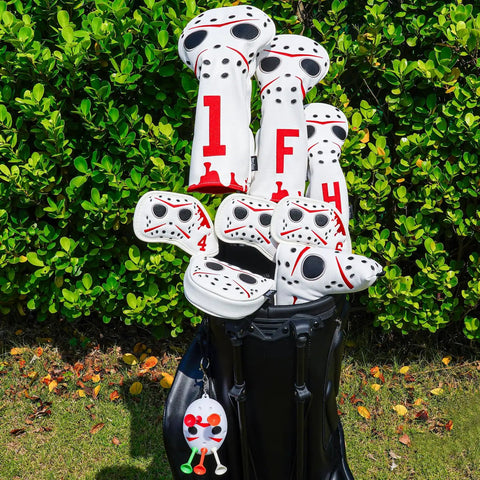 Center Shaft Mallet Putter Head Cover With Hockey Mask Style And Strong Magnetic Closure, Durable Golf Club Protection For Mallet Putters