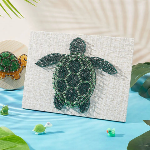 3D String Art Kit For Adults Beginners DIY Sea Turtle Craft Includes All Accessories And Frame Easy Poke Board Setup