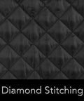 Close-up of black diamond stitching on Keepsakes Quilted Coffee Maker Cover With Dust And Stain Resistant, Washable Slip On Design.
