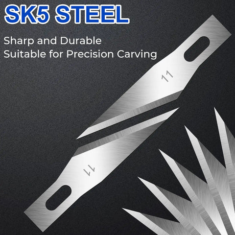 Pro Grade Number Eleven Exacto Knife Blades Set, 150 Pieces, sharp SK-5 steel blades for precision carving