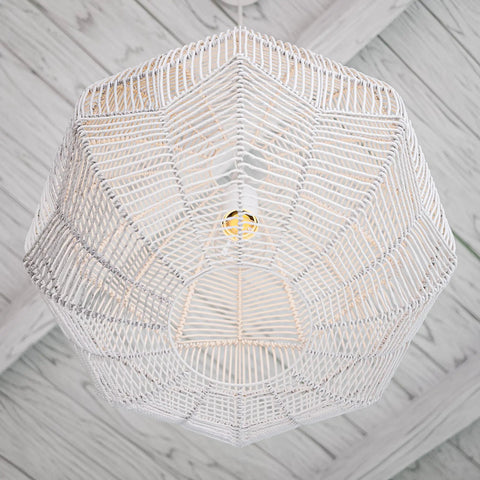 White Rattan Pendant Light Snaggle One Light Large Ceiling Fixture For Vaulted Ceilings With Rattan Shade Adjustable Hanging