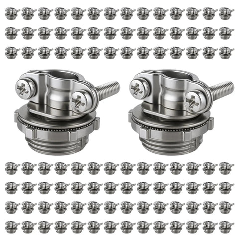 Beefy Zinc Alloy Half Inch Clamp Type Cable Connectors For NM Cables Wires Metal Conduit Electrical Boxes And Panels 100 Pack