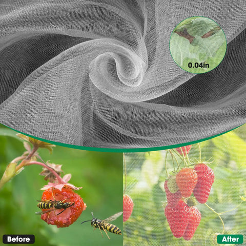 Two Pack 10 By 33 Feet Backyard Garden Netting Ultra Fine Mesh That Keeps Birds And Bugs Out While Shielding Vegetables And Fruits