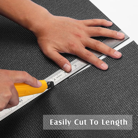 Non Slip Grippy Foam Toolbox Liner And Drawer Mat Stay Put Cut To Fit Easy Trim Cabinet Liner For Tools And Gear Thick Black Padding 16 Inch Wide 16 Feet Long Keeps Tools From Sliding being cut with utility knife and ruler