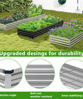 Set Of Two Galvanized Raised Garden Beds 7 By 3 By 1 Foot Outdoor Planter Box Metal Patio Kit For Vegetables Herbs Flowers And Fruits installed in garden