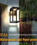 Solar Powered Motion Sensor Outdoor Wall Lights 2 Pack Dusk To Dawn 3 Modes 600 Lumens IP44 Weatherproof Aluminum Black