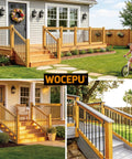 Heavy Duty Stainless Steel Deck Railing Brackets And Connectors For Standard 2X4 Wood Posts adjustable stair angle mounts on wooden deck.