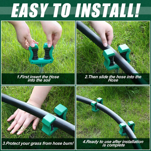 Heavy Duty Garden Hose Guides For Outdoor Hydration No Sweat Stakes Keep Your Yard Spotless And Plants Secure Shields Hose From Kinks Or Dragging Backyard Staple Quick Insert Build Includes Ten Pieces