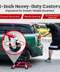 4-Inch Heavy Duty Casters designed for Badass Heavy Duty Car Dolly Set Of 2 Built Tough For Garage Rolls 1500 Lb Capacity.