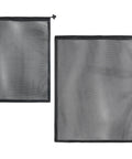 Two Pack Heavy Duty Mesh Drawstring Bags With Cord Lock Closure, 20x16 And 16x12 Inches, Nylon Gear Organizer Set