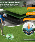 Dual Turf Golf Mat 5x4ft For Backyard Indoor Practice Thick 21mm-45mm Hitting Surface Built To Withstand 10,000+ Swings diagram
