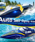 14 Inch Fast RC Boat For Kids And Adults 20 Plus MPH Remote Speed Boat With Dual 1200mAh Batteries Self Righting Waterproof