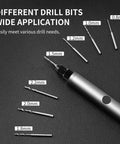 Mini Cordless Drill With Rechargeable Battery and 7 Drill Bits for DIY Jewelry Making Resin Wood Miniatures