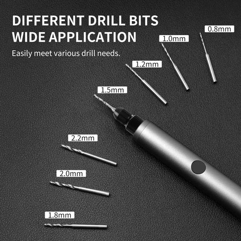 Mini Cordless Drill With Rechargeable Battery and 7 Drill Bits for DIY Jewelry Making Resin Wood Miniatures