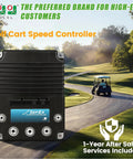 Professional Grade Heavy Duty 48V 400A Golf Cart Solid State Speed Controller Direct Swap Replacement For Curtis 1268 5403, front view.