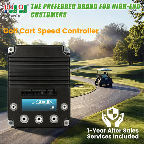 Professional Grade Heavy Duty 48V 400A Golf Cart Solid State Speed Controller Direct Swap Replacement For Curtis 1268 5403, front view.