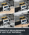 Caliber Measuring Tool For Miter Saws Pro Grade Time Saver That Eliminates Measuring And Marking Materials on wood, pipe, metal, trim