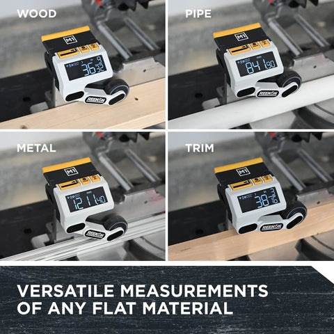 Caliber Measuring Tool For Miter Saws Pro Grade Time Saver That Eliminates Measuring And Marking Materials on wood, pipe, metal, trim