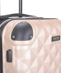 Diamond Tower Hardside Luggage With Expandable Design Rose Gold Finish Eight Wheel Spinner Travel Case Lightweight