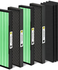 Upgraded HEPA Filter B Replacement for AC4825 Series Air Purifiers Guardian Compatible showing 4 H13 Green Filters and Pre-Filters