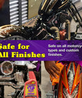 Motorcycle Detailing Kit Complete 82 Oz Exterior Cleaning Set With Mist N Shine Bug Remover polish on different bikes