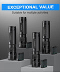 Four Pack LED Flashlights With Included Batteries For Emergency Prep And Camping The Bright EDC Lights Deliver High Lumens