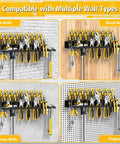 Heavy Duty Metal Screwdriver Organizer Wall Mount With 43 Holes Pliers And Small Tool Holder Rack for various wall types