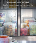 2 Quart Translucent Round Food Storage Containers With Lids Pack Of 4 Nonstick BPA Free NSF Listed Commercial Grade Polypropylene